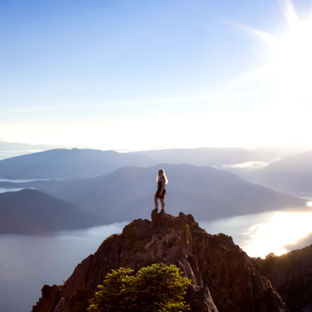 Hiker on mountain